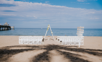 Beach Wedding A Frame Set Up